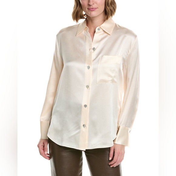Vince Tops - NWT VINCE SILK CREAM BLOUSE SIZE LARGE